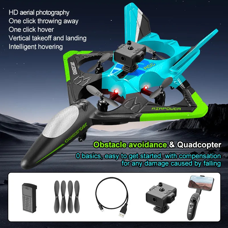V31 RC Remote Control Airplane 2.4G Remote Control Fighter Hobby Plane Glider Airplane EPP Foam Toy RC Drone Quadcopter Kid Gift
