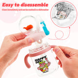 300ml Children Drinking Bottle w/ Straw Feeding Cup Creative Whale Squirt Water Cup Kids Learn Feeding Drinking Bottle BPA Free