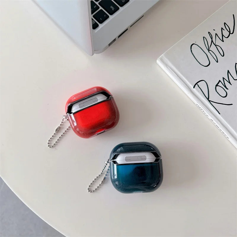 Luminous Shiny Quicksand Earphone Case Cover for AirPods Airpod Pro 4 3 2 Luxury Headphone Moving Sand Funda Protective Hard Bag