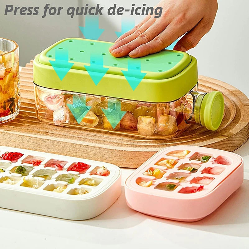 500/800ML Ice Cube Tray With Straw 2 In 1 Ice Cube Bottle Portable Silicone Ice Cube Maker Reusable Icecup Ice Cube Mold Tool