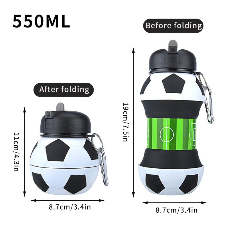 Fold Water Bottle Cups Mug Outdoor Sports Basketball Football Baseball Tennis Golf School Leakproof Portable Kids Water Bottle