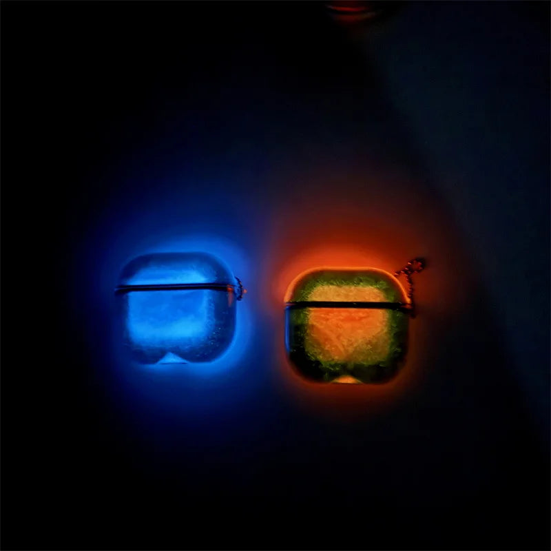 Luminous Shiny Quicksand Earphone Case Cover for AirPods Airpod Pro 4 3 2 Luxury Headphone Moving Sand Funda Protective Hard Bag