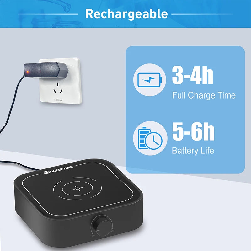 Westtune Lab USB Magnetic Stirrer 3000RPM, 5W Brushless Motor, Rechargeable/Silent for Chemical/Experimental, Long Runtime