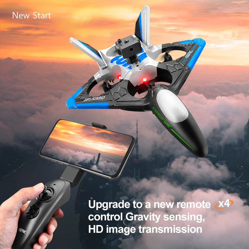 V31 RC Remote Control Airplane 2.4G Remote Control Fighter Hobby Plane Glider Airplane EPP Foam Toy RC Drone Quadcopter Kid Gift