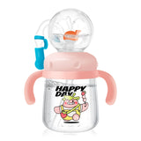 300ml Children Drinking Bottle w/ Straw Feeding Cup Creative Whale Squirt Water Cup Kids Learn Feeding Drinking Bottle BPA Free