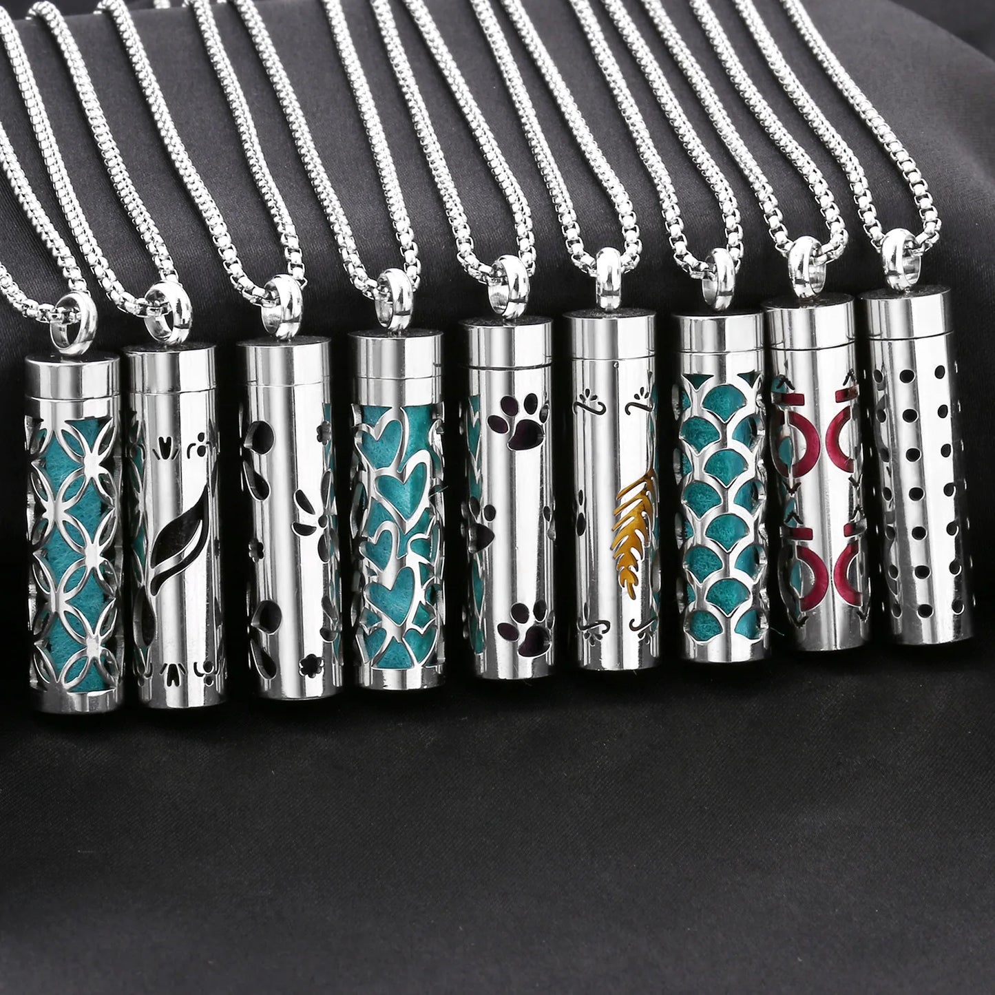 Aromatherapy Necklace Stainless Steel Diffuser Necklace Aroma Diffuser Locket Perfume Essential Oil Diffuser Pendant Necklace