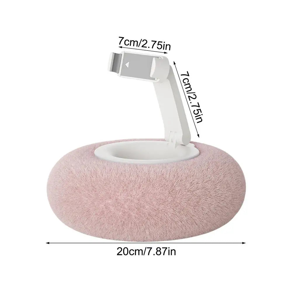 Adjustable Phone Holder Cute Creative Pillow Plush Phone Holder With Removable Bowl Plush Bowl Stand Tablet Holder