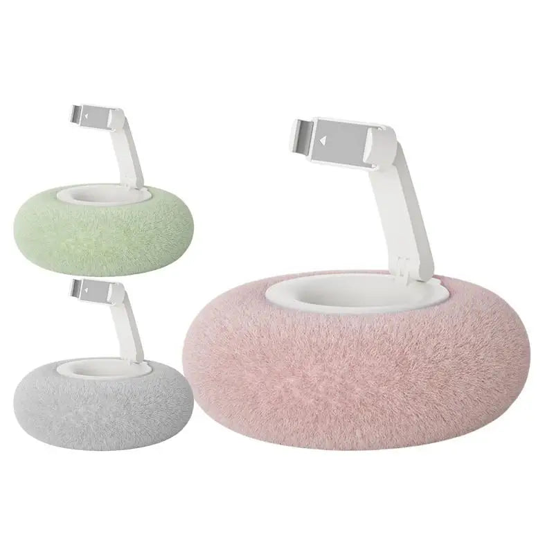 Adjustable Phone Holder Cute Creative Pillow Plush Phone Holder With Removable Bowl Plush Bowl Stand Tablet Holder