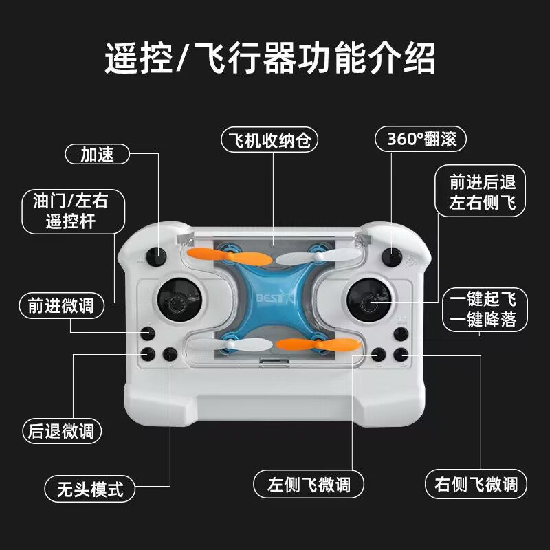 Mini Drone Small Pocket Remote Control Aircraft Altitude-Holding Quadcopter Small Gift Desktop