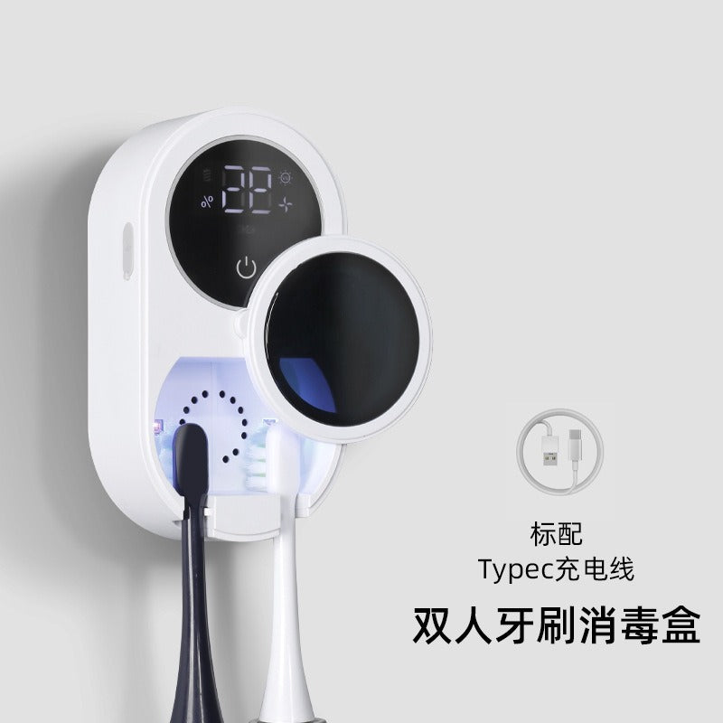 Popular Smart Home Double Automatic Sensor Toothbrush Disinfection Box Uvc Ultraviolet Sterilization Circulating Air Drying